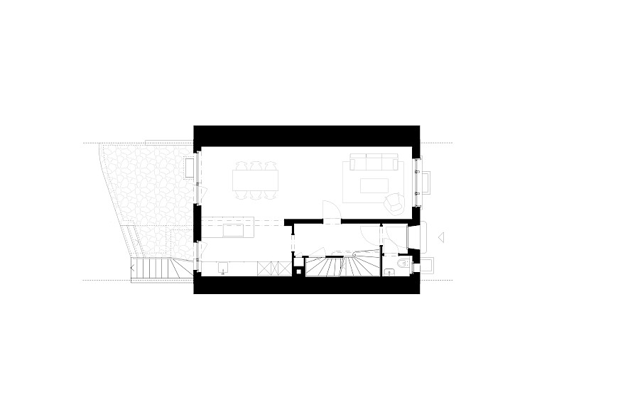 Umbau Reihenhaus Bruderholz Basel - Grundriss Erdgeschoss